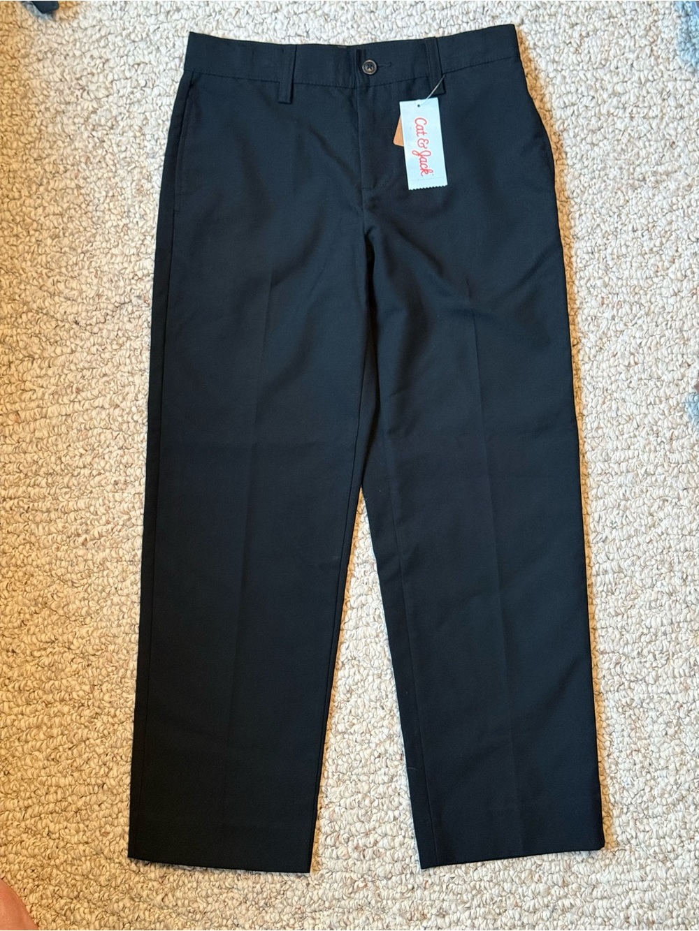 Cat & Jack Black Boys' Flat-Front Dress/Suit Pants